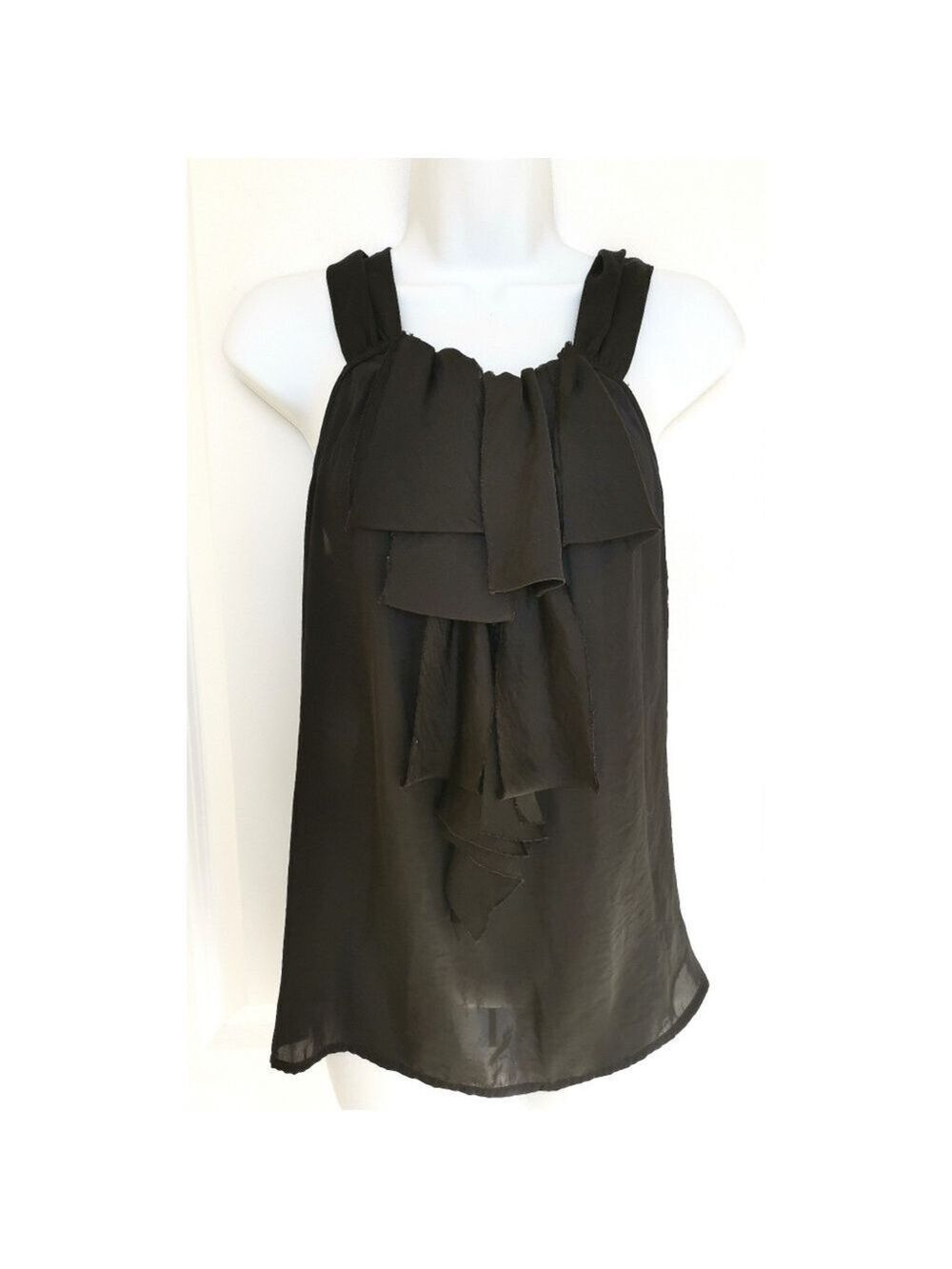 Black satiny top sleeveless tank top sz M